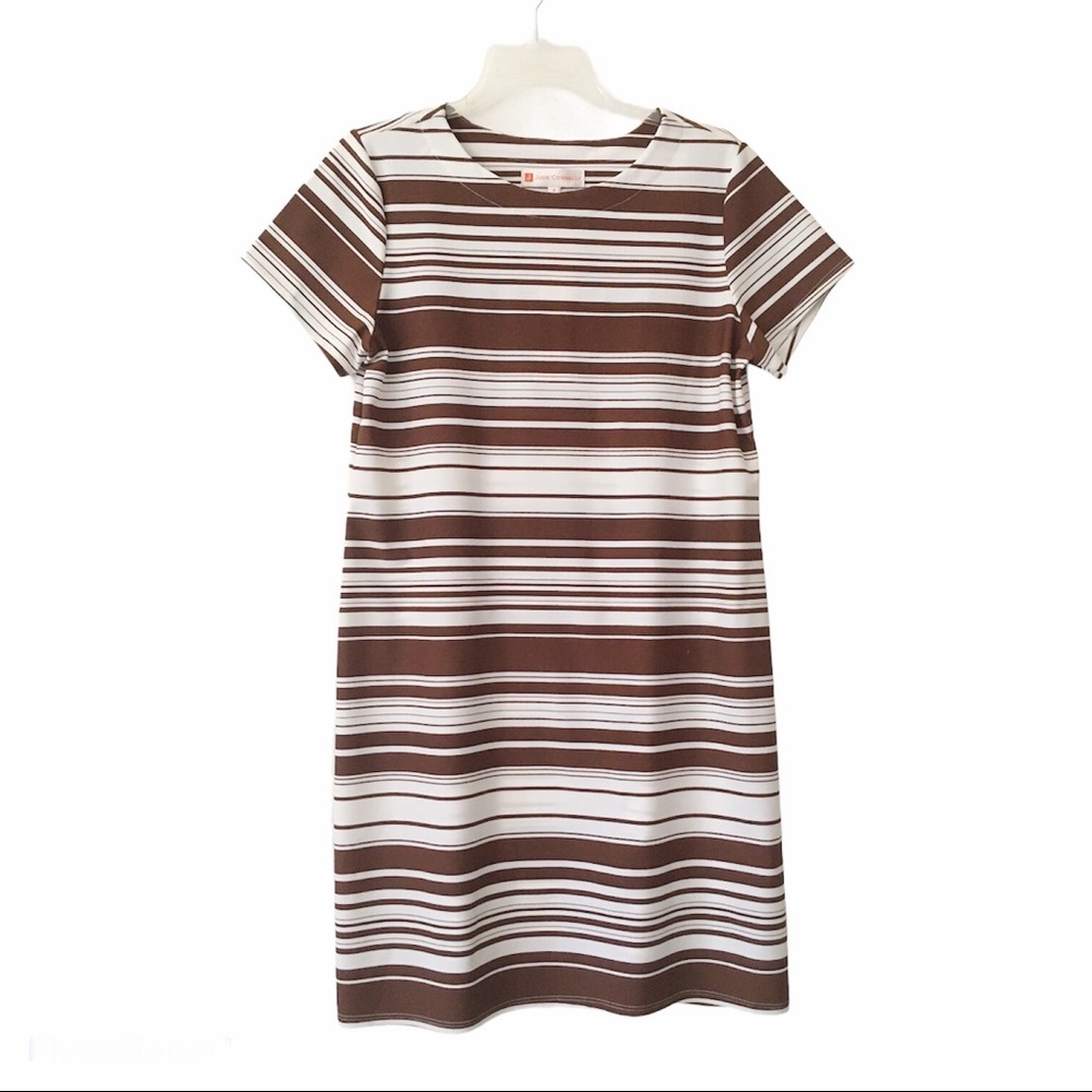 JUDE CONNALLY Ella Striped Short Sleeve Shift Dress NWT Size Small